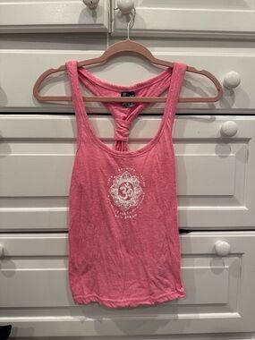 Pink Yoga Racerback Knot-Back Tank Top - San Diego